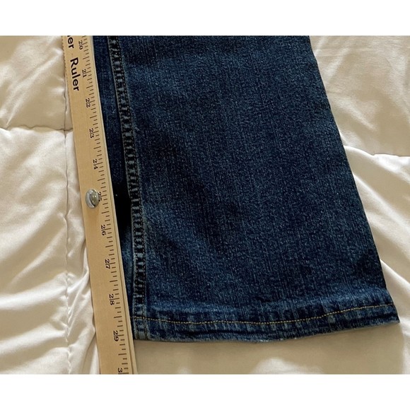 Mossimo Stretch Size 3 Y2K Jeans Indigo Faded Mid-Rise Flared Boot Cut - Picture 11 of 12
